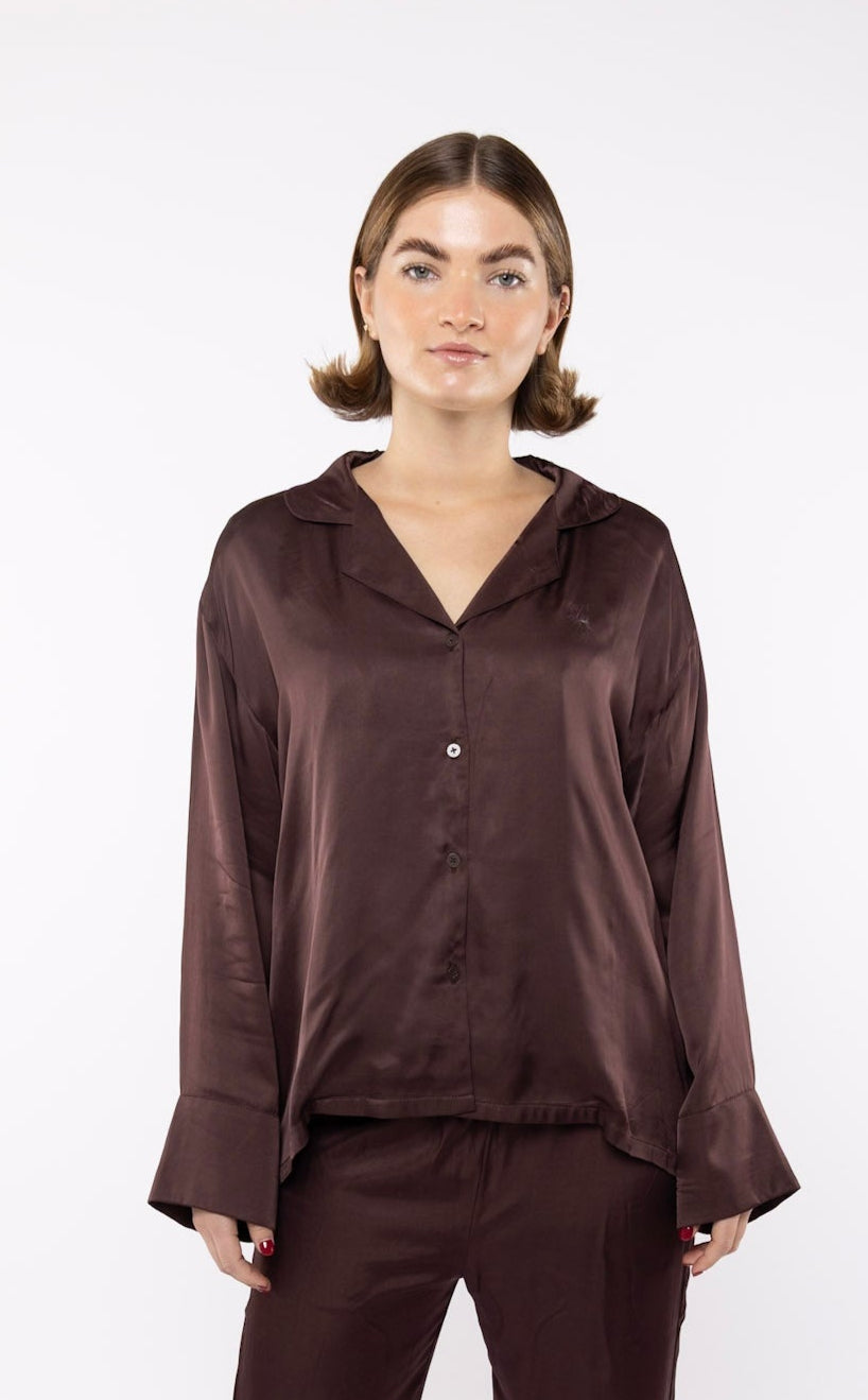 Sleeper Silk Shirt in Hot Chocolate