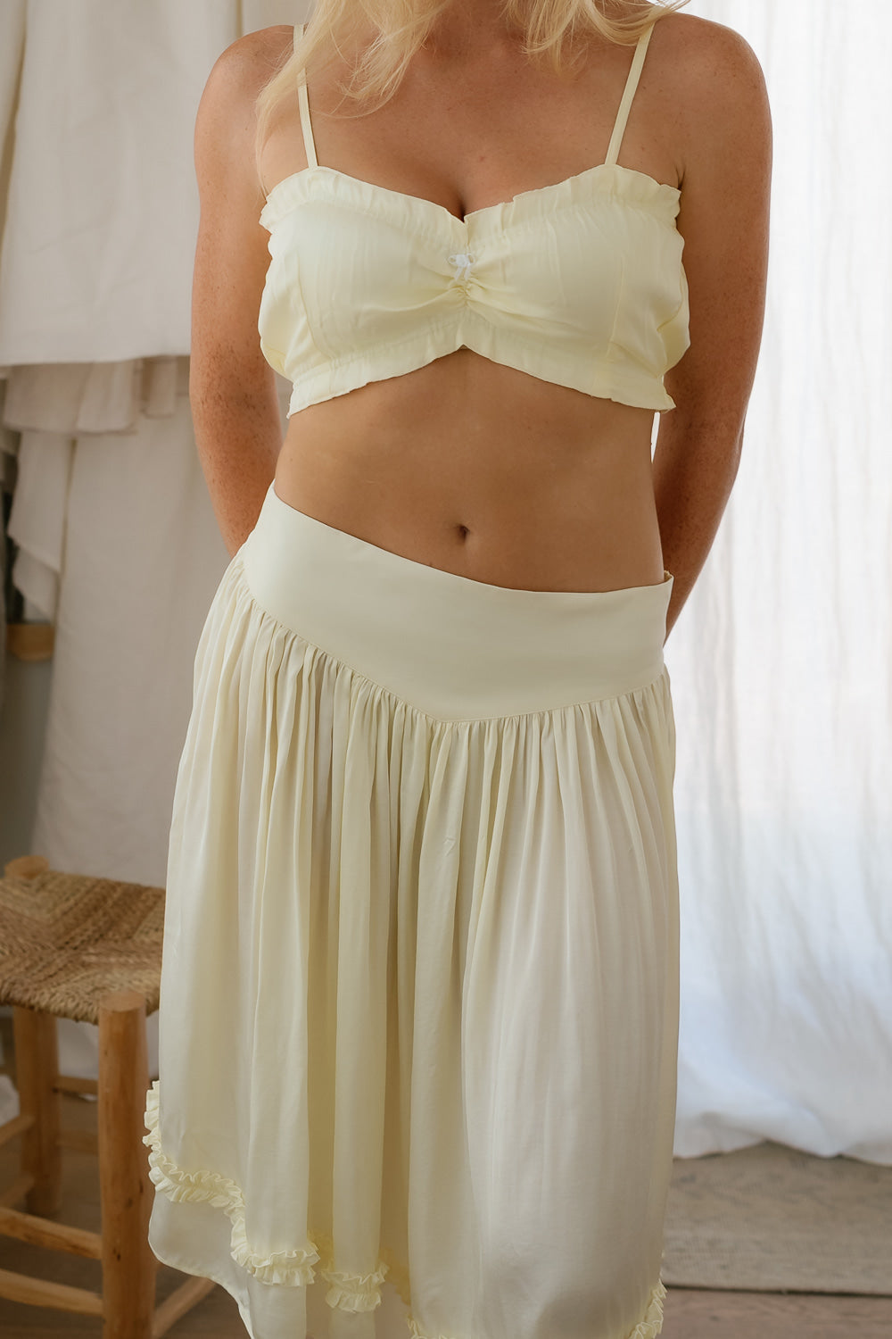 Silk Bralette in Limoncello