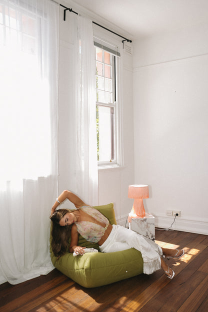 Signature Silk Fringe Pant in Sugar