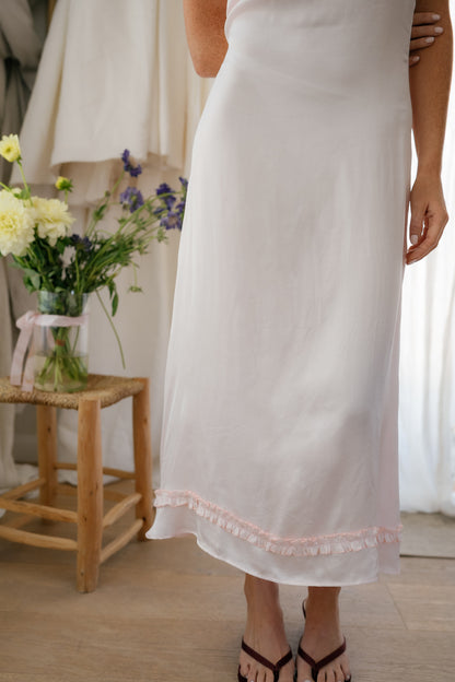 Silk Slip Dress in Strawberry