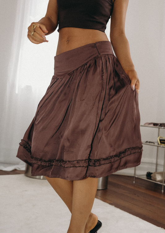 Heirloom Midi Skirt in Espresso